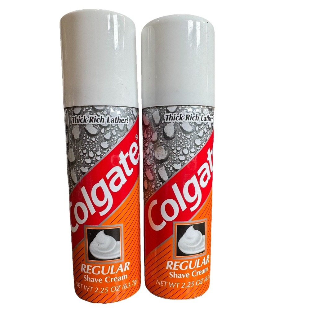 Vintage‎ 2 Colgate Regular Shave Cream 2.25 oz Small Travel Size USA